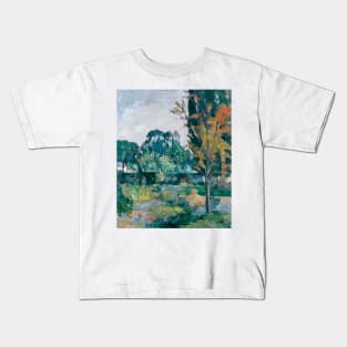 Landscape With Tower by Paul Cezanne Kids T-Shirt